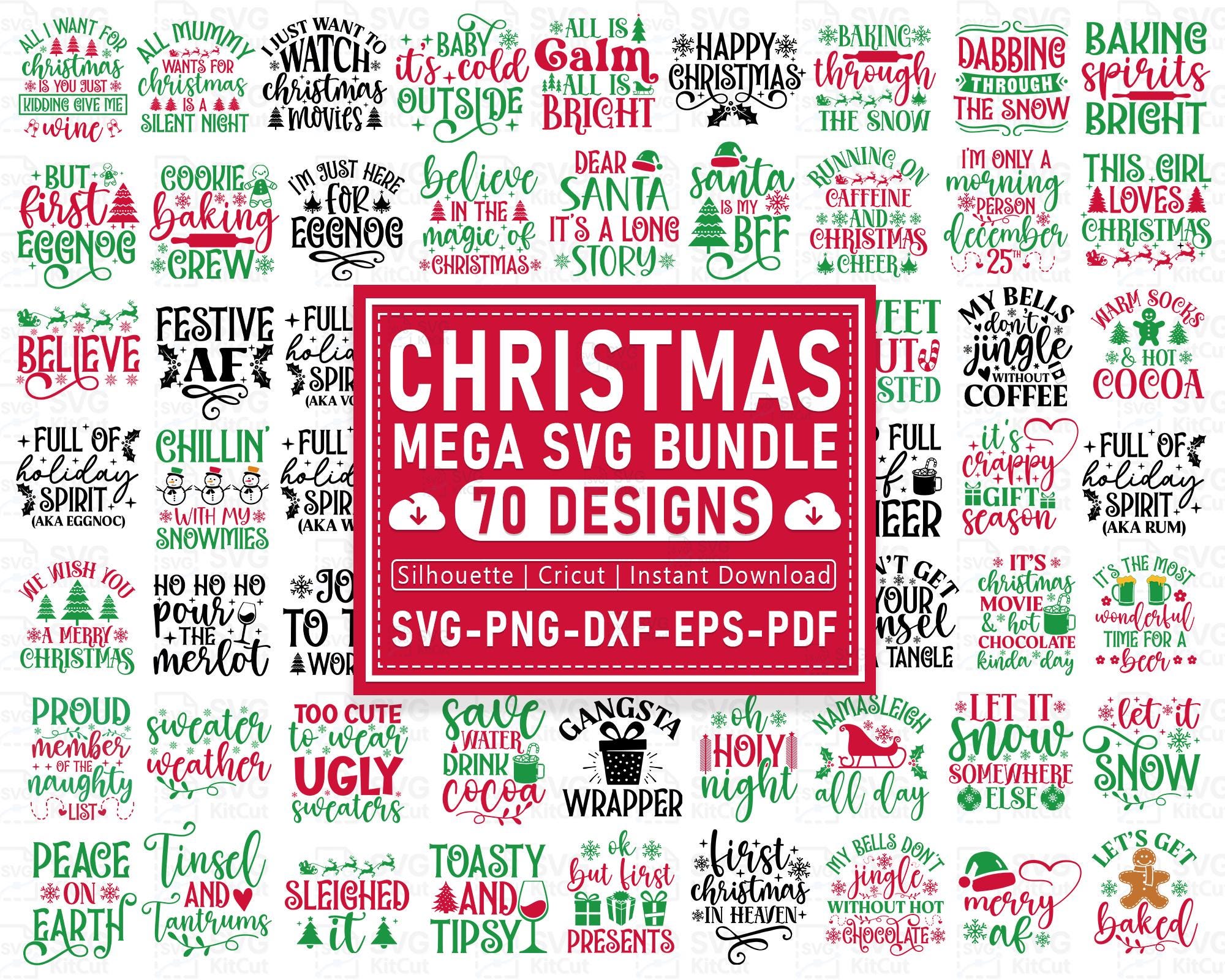 Mega Christmas SVG Bundle: Cricut & Silhouette Designs (digital ...