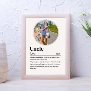 Uncle gift, Personalized Print Uncle, Custom uncle Photo gift, Uncle Keepsake gift, Uncle appreciation, Uncle unique gift, Printable Picture