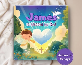 Personalized Christian Book | Blessed by God Baptism Gift, Biblical Promises for kids