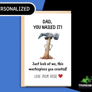Personalisierte Papa Karte, Benutzerdefinierte Karte von der Tochter, Hammer Papa Gruß vom Sohn, Cooler Papa Vatertagsgeschenk, Snarky Papa Geburtstagskarte