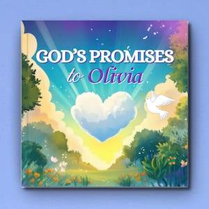 Custom Catholic Baby Book | God&#39;s Promises for Kids | Baptism Gift | Personalized Name Christian Birthday | Godchild Prayer Biblical Quotes