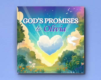 Personalized Christian Baby Book, God's Promises for Kids, Baptism Godchild Gift with Biblical Quotes