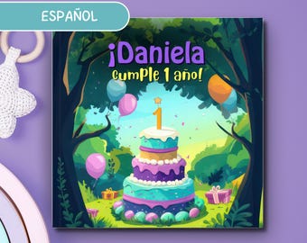 Personalized Spanish 1st Birthday Book, Custom Name Baby Gift