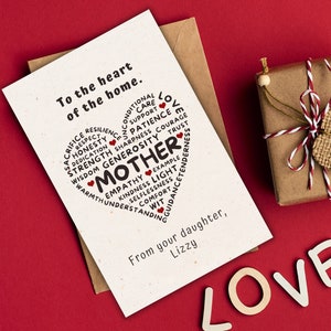 Biglietto della mamma, biglietto personalizzato per la mamma stampabile digitale, regalo unico personalizzato per la Festa della mamma, ringraziamento per la nonna, parole d’amore della figlia
