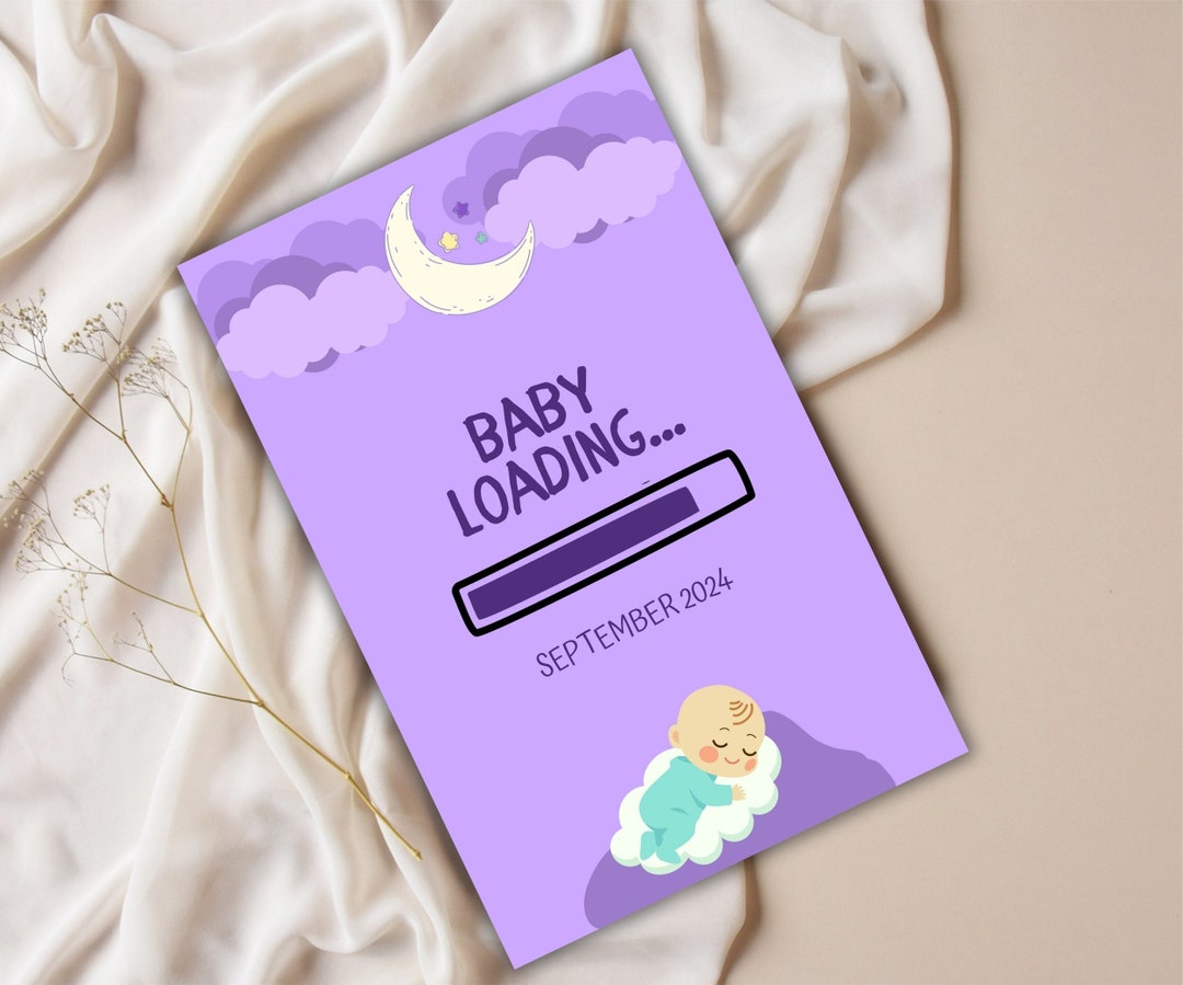 Personalized Baby Loading Announcement Card, Custom Baby on the Way ...