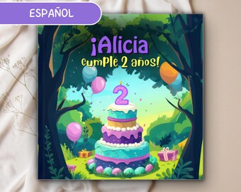 Personalized Spanish 2nd Birthday Book, Custom name 3 year old toddler gift