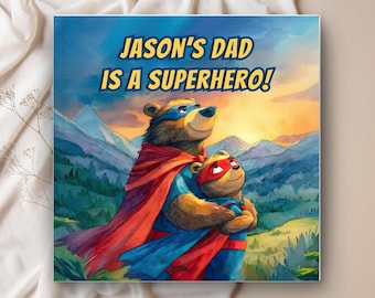 Personalized Dad Superhero Book, Custom First Father’s Day Gift From Kids to Daddy