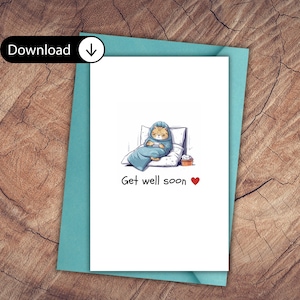 Carte de rétablissement, Carte de rétablissement amusante, Carte de rétablissement du chat, Carte de rétablissement imprimable, Jolies cartes imprimables, Cadeau de rétablissement, Carte pour vous sentir mieux