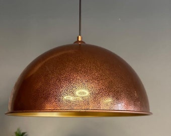Handmade Copper Pendant Lamp, 15.7" Vintage Lamp