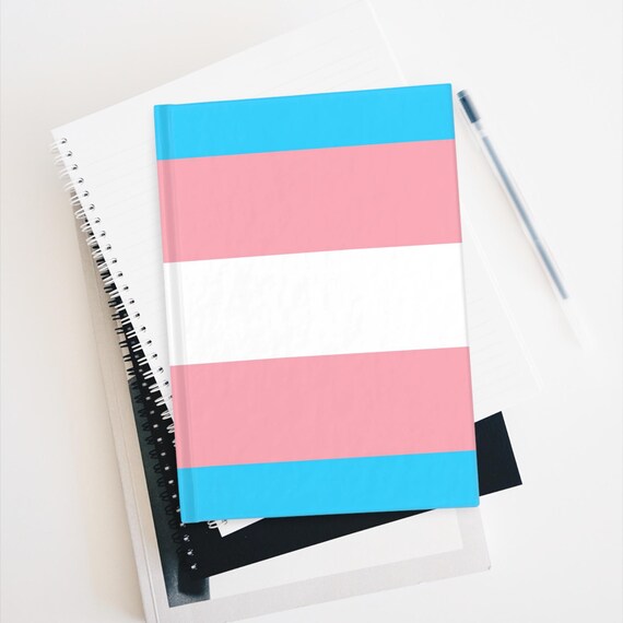 Ruled Line Journal - Transgender Flag Pride Diary, Notebook, LGBTQ Stationery, Writing Journal, Journaling Gift