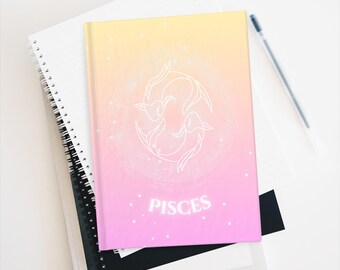 Pisces Zodiac Journal - Ruled Line, Astrology Gift, Dawn Theme Notebook, Constellation Diary, Bullet Journal