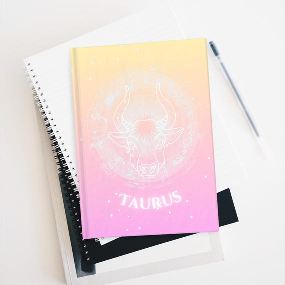 Taurus Zodiac Journal - Ruled Line, Astrology Gift, Dawn Theme Notebook, Constellation Diary, Bullet Journal