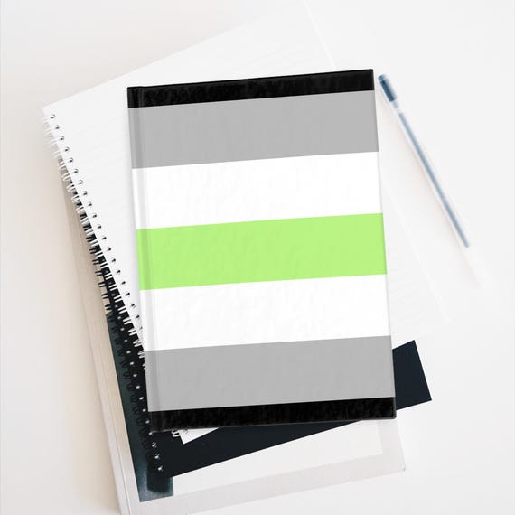 Ruled Line Journal - Agender Flag Pride Diary, Notebook, LGBTQ Stationery, Writing Journal, Journaling Gift