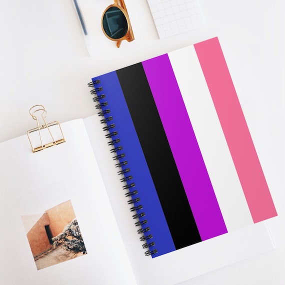 Genderfluid Flag Spiral Notebook, LGBTQ+ Journal, Ruled Line Diary, Pride Writing Pad, Rainbow Stationery Paper, Fluid Gift