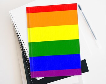 Ruled Line Journal - Classic Rainbow Flag Pride Diary, Notebook, LGBTQ Stationery, Writing Journal, Journaling Gift