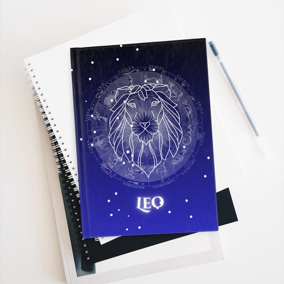 Leo Zodiac Sign Journal - Ruled Line, Dusk Inspired Notebook, Astrology Diary, Gift for Writers, Hard Cover Planner