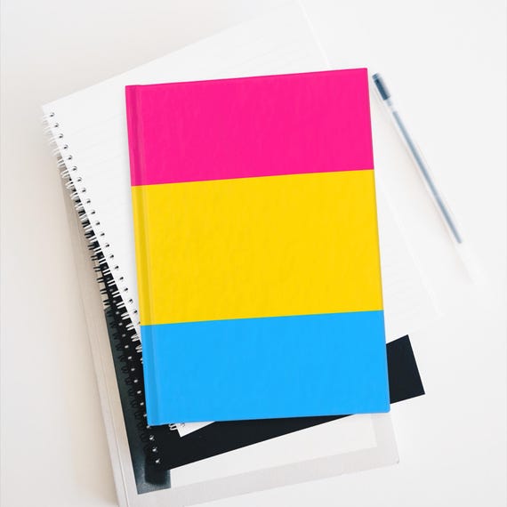 Ruled Line Journal - Pansexual Flag Pride Diary, Notebook, LGBTQ Stationery, Writing Journal, Journaling Gift