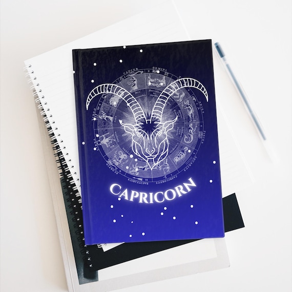 Capricorn Zodiac Sign Journal - Ruled Line, Dusk Inspired Notebook, Astrology Diary, Gift for Writers, Hard Cover Planner