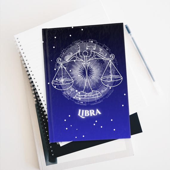 Libra Zodiac Sign Journal - Ruled Line, Dusk Inspired Notebook, Astrology Diary, Gift for Writers, Hard Cover Planner