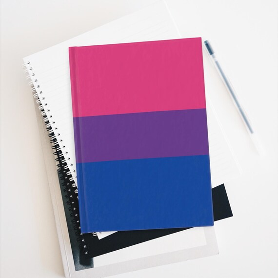 Ruled Line Journal - Bisexual Flag Pride Diary, Notebook, LGBTQ Stationery, Writing Journal, Journaling Gift