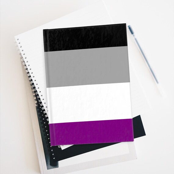 Ruled Line Journal - Asexual Flag Pride Diary, Notebook, LGBTQ Stationery, Writing Journal, Journaling Gift