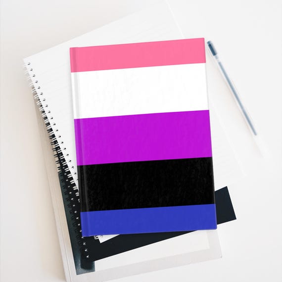 Ruled Line Journal - Genderfluid Flag Pride Diary, Notebook, LGBTQ Stationery, Writing Journal, Journaling Gift