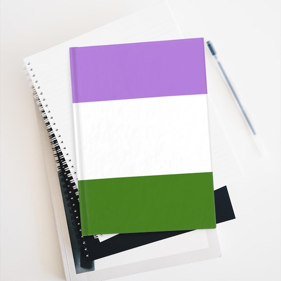 Ruled Line Journal - Genderqueer Flag Pride Diary, Notebook, LGBTQ Stationery, Writing Journal, Journaling Gift