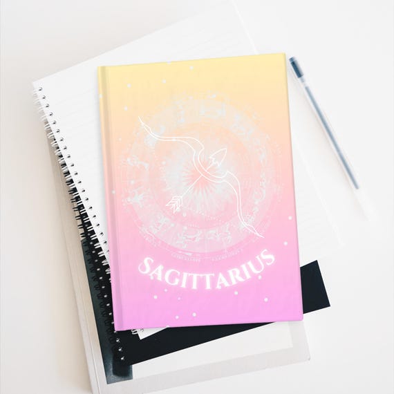 Sagittarius Zodiac Journal - Ruled Line, Astrology Gift, Dawn Theme Notebook, Constellation Diary, Bullet Journal