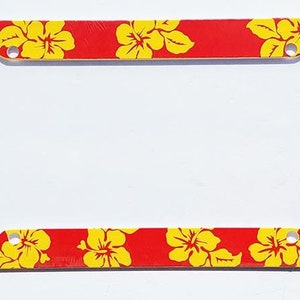 Beautiful Hawaiian Floral Plastic License Plate Frame