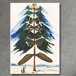 Árvore de Natal de borboleta por Salvador Dali Impressão de qualidade em tela Arte de parede, Arte de parede Salvador Dali, Arte de parede Dali, Pintura de Salvador Dali