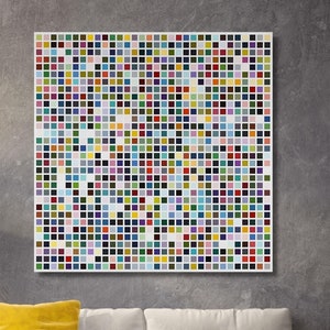 Lienzo listo para colgar de 1024 colores de Gerhard Richter, diseño de impresión de arte de pared de 1024 colores, arte conceptual, decoración expresionista para el hogar y la oficina