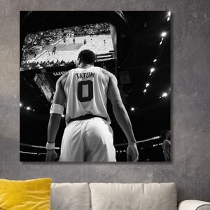Stampa su tela di Jayson Tatum Celtics: arte murale dei campioni del 2024