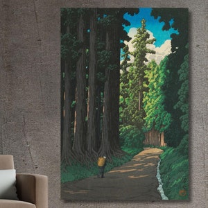 Hasui Kawase Nikko Kaido Canvas Print: Japanese Forest Road Art