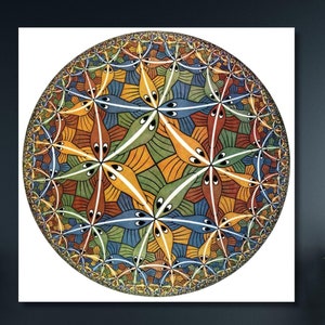 Maurits Cornelis Escher Circle Limit III gerahmte Leinwand Wandkunst, Reproduktion Abstrakte Wand Kunst Druck, Expressionismus Kunstdruck, Moderne Kunstwerk