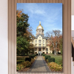Notre Dame Canvas Print: Golden Dome Wall Art, College Gift