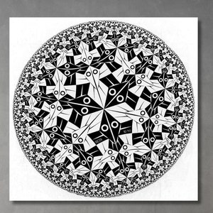 Maurits Cornelis Escher Circle Limit I Gerahmte Leinwand Wandkunst, Reproduktion Abstrakte Wand Kunst Druck, Expressionismus Kunstdruck, Moderne Kunstwerk