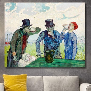 The Drinkers ( 1890 ) by Vincent Van Gogh Famous Art Prints , Van Gogh Print Vintage Botanical Wall Art. Fine Art Print , Van Gogh Wall Art