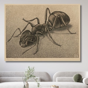 M. C. Escher ANT fertig zum Aufhängen, Maurits Cornelis Escher Poster Zeichnung Hände Drucken Kunst, Vintage Wandkunst Dekorieren Sie Ihren Raum