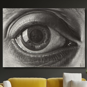 M.C. Escher EYE Leinwand Wandkunst, Maurits Cornelis Escher Kunstwerk MC Escher Poster Zeichnung Druckkunst, moderne Wanddekoration bereit zum Aufhängen