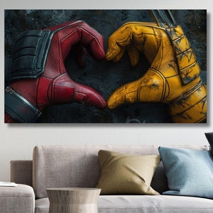 Deadpool & Wolverine Canvas Wall Art | Deadpool and Wolverine Ready to Hang Wall Art | High Quality Canvas Poster  Deadpool 3 Movie Poster