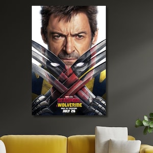 Deadpool & Wolverine Poster Wall Art | Deadpool and Wolverine Ready to Hang Wall Art | High Quality Canvas Poster  Deadpool 3 Movie Poster