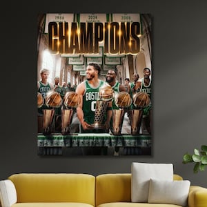Stampa su tela dei campioni dei Boston Celtics: poster di Jaylen Brown e Jayson Tatum