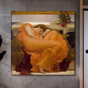 Flaming June Canvas Art Print: Frederic Leighton Famous Painting