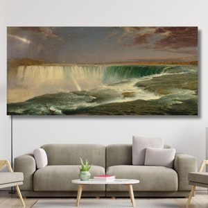 Frederic Edwin Church Niagara Falls Framed Canvas Wall Art Frederic Edwin Church Reproduction Decor Art Print Exhibition Artwork Poster