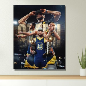 Diseño de arte de pared en lienzo listo para colgar de Stephen Curry, MVP de la final de 2022, arte de pared extragrande, póster con impresión artística de Stephen Curry, regalo para fanáticos del baloncesto