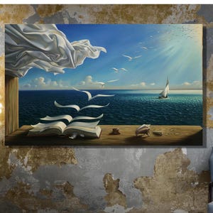 Rob Gonsalves Surreale Leinwand Kunst: Tagebuch der Entdeckungen, Modernes Wohndekor