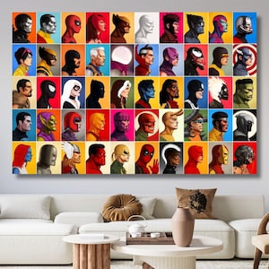 Avengers Characters Canvas Print,Superhero Canvas Wall Art, Movie Poster,  Game Room Decor, Avengers Prints, Kids Room Poster, Gifts For Men