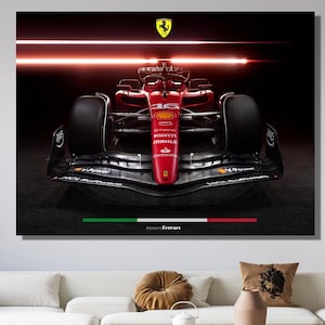 Ferrari Scuderia Racing Car Framed Canvas Wall art, Sport Racing Car ,New Ferrari Car Poster,Ferrari Racing Car Poster , Sport Car Print