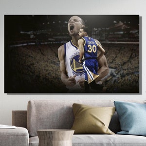 Stephen Curry Ready to Hang Canvas Wall Art, 2022 Final MVP , Extra Large Wall Art ,Stephen Curry Art Print Poster, Curry Fan Gift