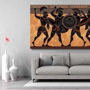 Spartan Warriors Canvas Print: Ancient Greek Art, Home Decor